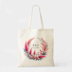 Bolsa Tote Boho Chic Rosa Pampas Casamento