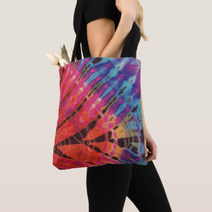 Bolsa Tote Boho Cor-de-rosa Abstrato de arte moderna Tie Dye