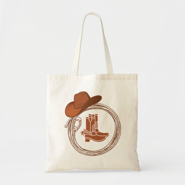 Bolsa Tote Boho Cowboy Boots Western Tote Bag (Frente)