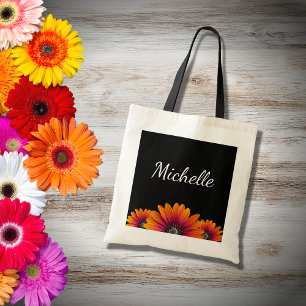 Bolsa Tote Boho Daisies - Preto Botânico Colorido