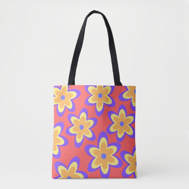 Bolsa Tote Boho Floral - Padrão Colorido (Frente)