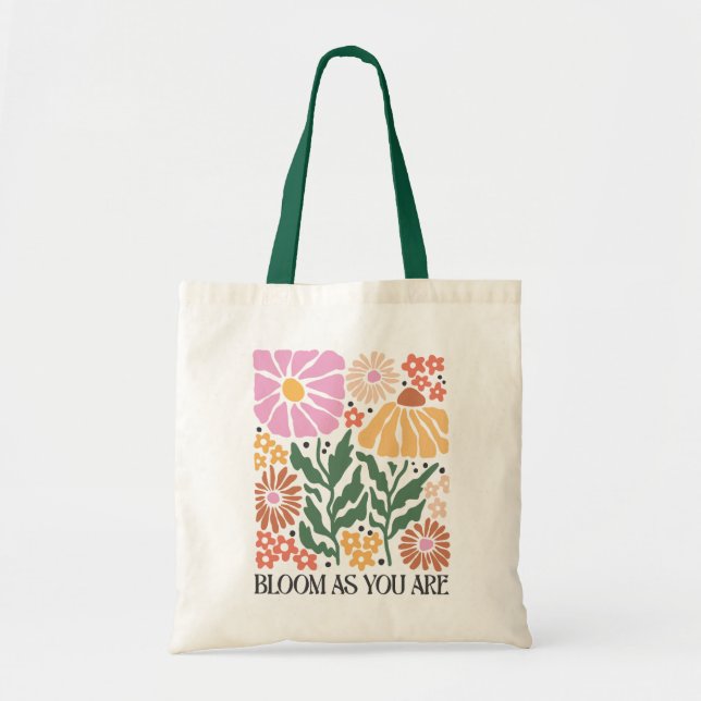 Bolsa Tote Boho Floral Quotes (Frente)