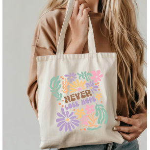 Bolsa Tote Boho Floral Retro Nunca Perder Esperança