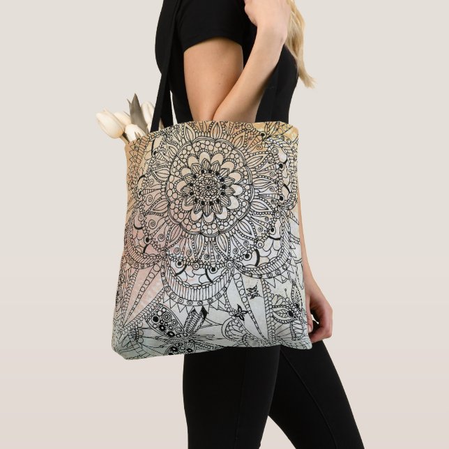 Bolsa Tote Boho Mandala Bohemian Art (Close Up)