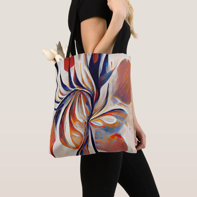 Bolsa Tote Boho Modern Abstrato Trabalho de arte (Close Up)