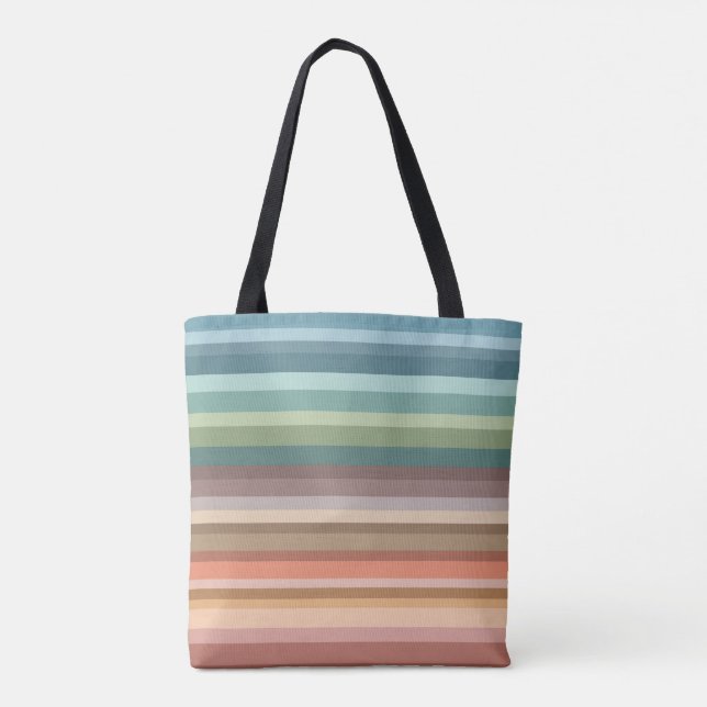 Bolsa Tote Boho Modern Chic Stripes (Verso)