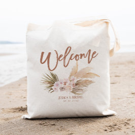 Bolsa Tote Boho Pampas Floral Wedding Welcome