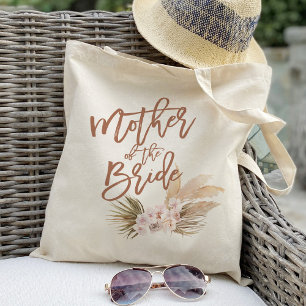 Bolsa Tote Boho Pampas Mãe Floral da Noiva