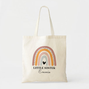 Bolsa Tote Boho Personalizado Arco-Íris Pequena Irmã Tote Bag