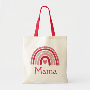 Bolsa Tote Boho Rainbow Pink Heart Mama