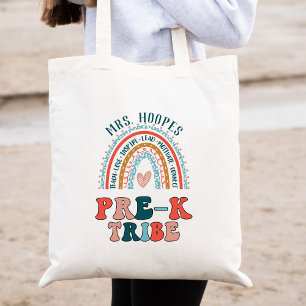 Bolsa Tote Boho Rainbow Pré-K Tribe Teacher Squad Dif Persona