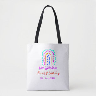 Bolsa Tote Boho Rainbow, um aniversário de crianças brilhante
