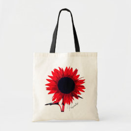Bolsa Tote Boho Red Black Sunflower Elegant