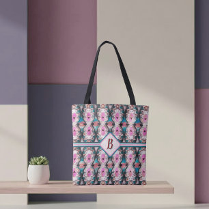 Bolsa Tote Boho Rosa, Turquesa & Marrom Tribal