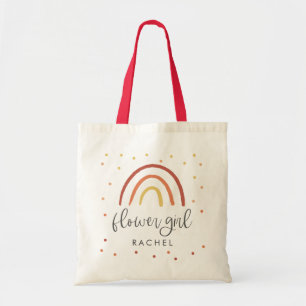 Bolsa Tote Boho Terracotta Rainbow Garota Flor