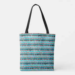 Bolsa Tote Boho Turquoise, branca, preta e castanha