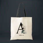 Bolsa Tote Boho White Orchids - Letra A Monograma Bridesmaid<br><div class="desc">Adicione um som e sotaque tropical ao seu espaço com esta bolsa de tote monograma tropical. Apresenta flores brancas de aquarela,  coral branco e folhas tropicais. Esta letra Uma bolsa de tote de monograma será perfeita como presente.</div>