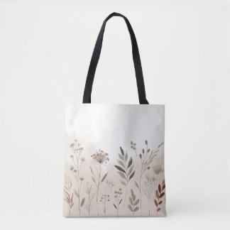 Bolsa Tote Boho Wild Flower | Padrão Floral do Jardim do Dese