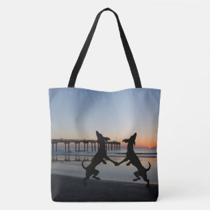 Bolsa Tote "Boia-Bolsa para-presente dos cães felizes"