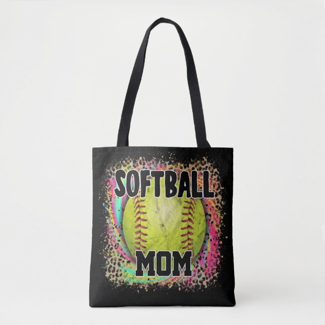 Bolsa Tote Bola Amarela Mãezinha Tie Dye Leopard Impressão Am (Frente)