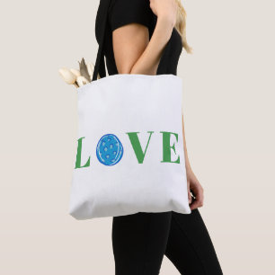 Bolsa Tote Bola Azul de Amor com Picleball