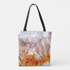 Bolsa Tote Bola Branca e Rosa de Natal