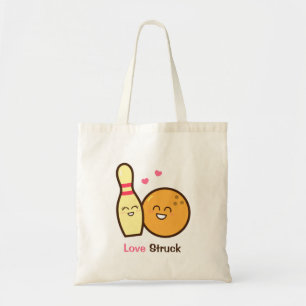 Bolsa Tote Bola de Boliche e Pino Enamorados Divertidos