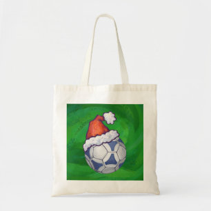 Bolsa Tote Bola de Futebol Festivo Azul e Branco em Verde