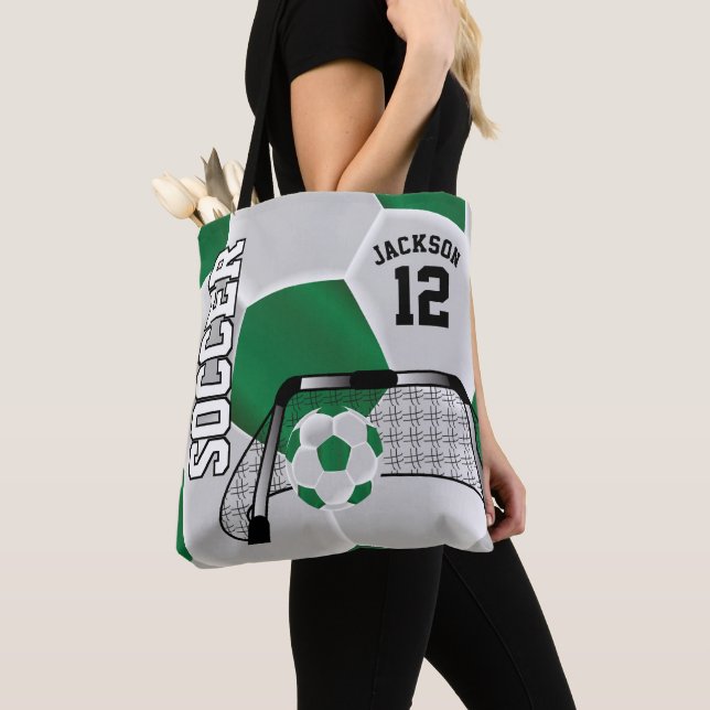 Bolsa Tote Bola de Futebol Verde e Branco (Close Up)