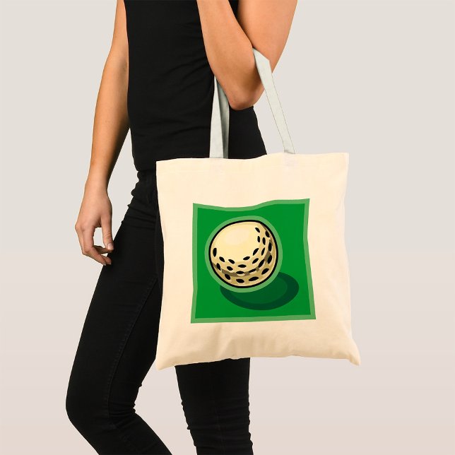 Bolsa Tote Bola de Golfe no Verde Esporte Golfístico (Criador carregado)