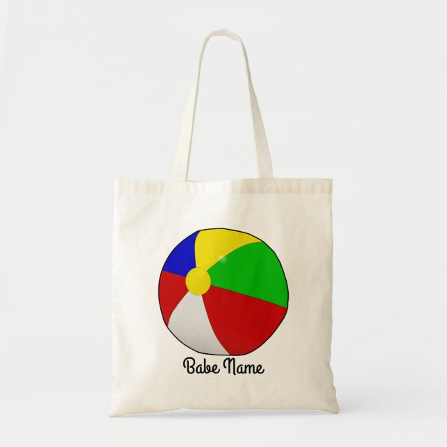 Bolsa Tote Bola de praia colorida (Frente)
