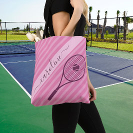 Bolsa Tote Bola de Tênis cor-de-rosa, Bonito, cinza
