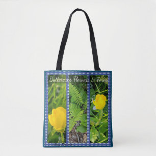 Bolsa Tote Bolachas, Flores e Ferns