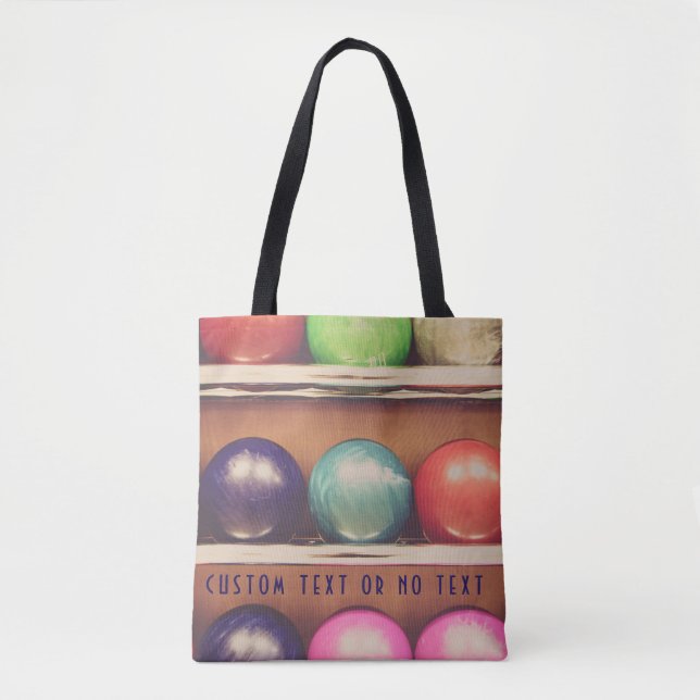 Bolsa Tote Bolas de boliche personalizadas coloridas (Frente)