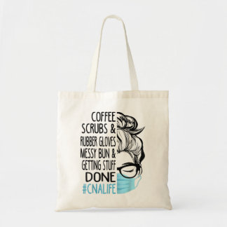 Bolsa Tote Bolas de café e luvas de borracha Mensagem Bun CNA