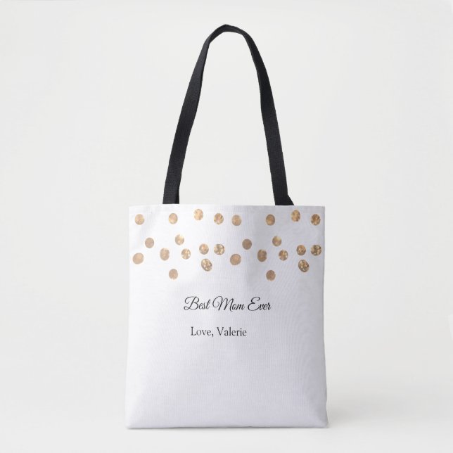 Bolsa Tote Bolas de ouro brilham melhor mãe que nunca adicion (Frente)