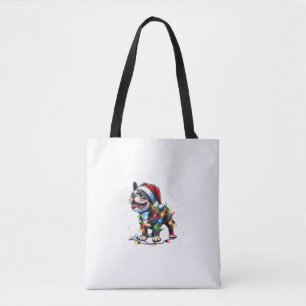 Bolsa Tote Bolas Francesas Engraçadas Natal Santa Hat Lights 