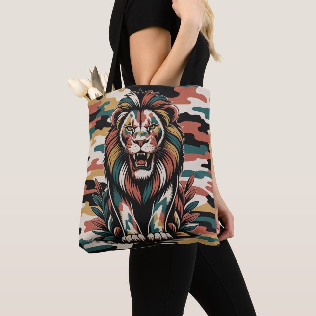 Bolsa Tote Bold camo lion design (Close Up)