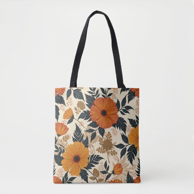 Bolsa Tote Bold Floral Geometry Token Bag (Frente)