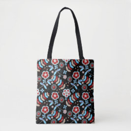 Bolsa Tote Bold Folk Floral Pattern