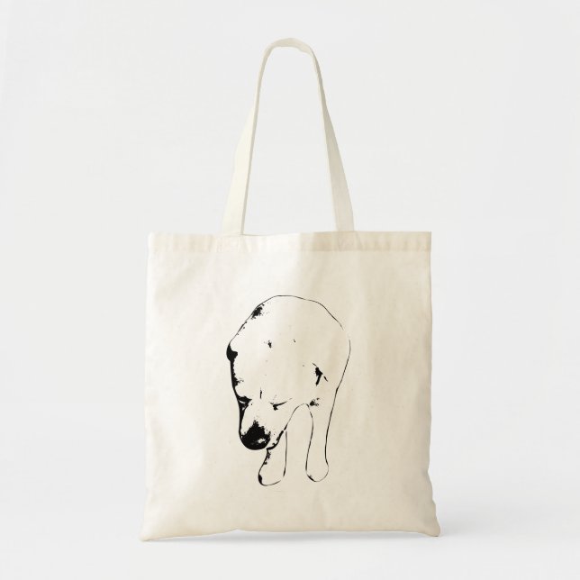 Bolsa Tote Bold Labrador Lines, Feliz com Inclinação (Frente)