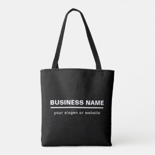 Bolsa Tote Bold Modern Business Name Modelo   B&W