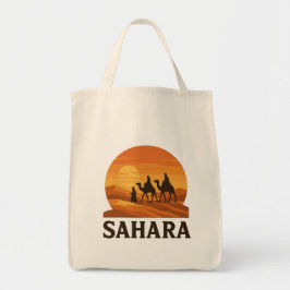 Bolsa Tote Bold Orange Retro Vetor Sahara Sunset Camel