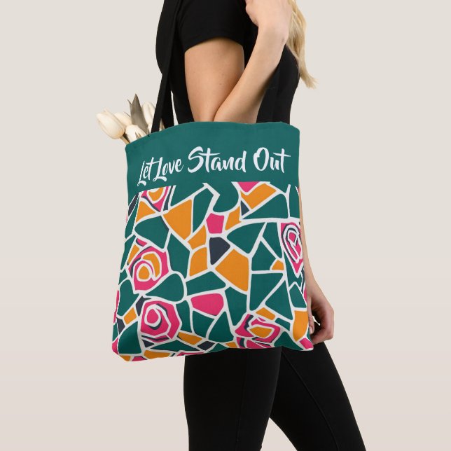 Bolsa Tote Bold Outline Rose Love - Let love stand out (Close Up)