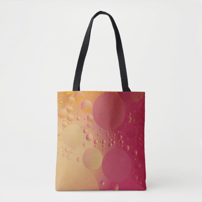 Bolsa Tote Bolha rosa e laranja digital (Frente)