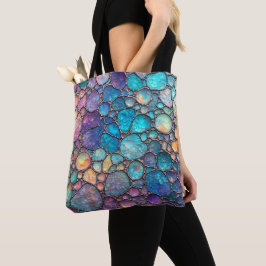 Bolsa Tote Bolhas de Abalone Coloridas