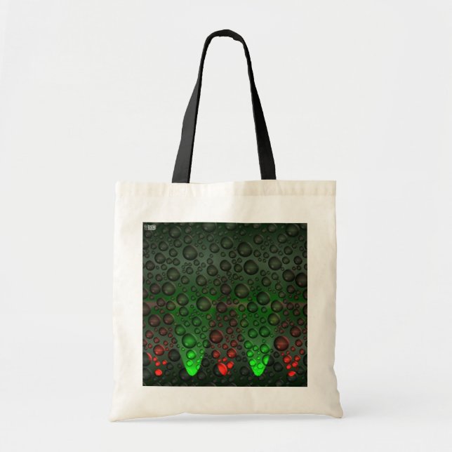 Bolsa Tote Bolhas de ascensão Verdes/Vermelhas (Frente)