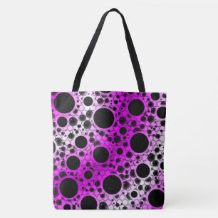 Bolsa Tote Bolhas Espaciais com Pontos - Branco/Rosa