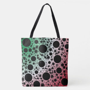 Bolsa Tote Bolhas Espaciais - Verde/Branco/Vermelho