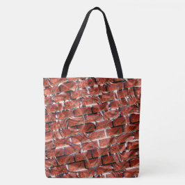 Bolsa Tote Bolhas vermelhas em gradação ou efeito de tijolo? 